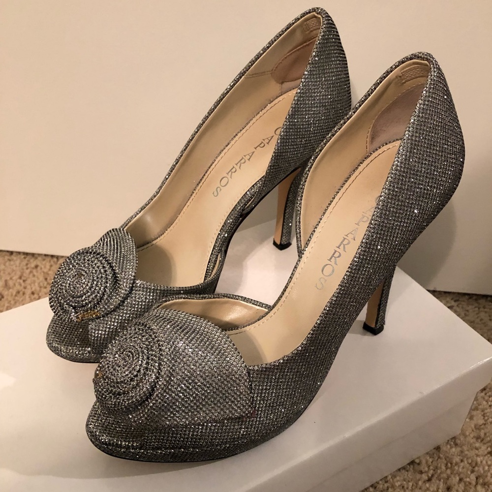 Silver Sparkly Caparros Heels